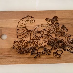 Handmade Solid Wood Cutting Board Cornucopia or Horn of Plenty